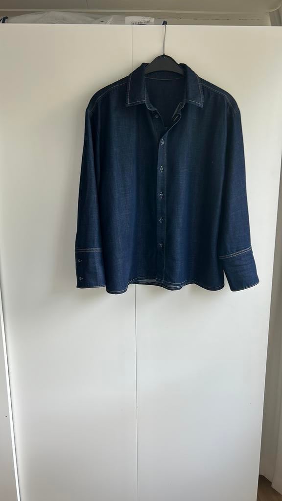 Mac donkerblauwe spijkerblouse mt XL, Verzenden, Zo goed als nieuw, Maat 46/48 (XL) of groter, Blauw