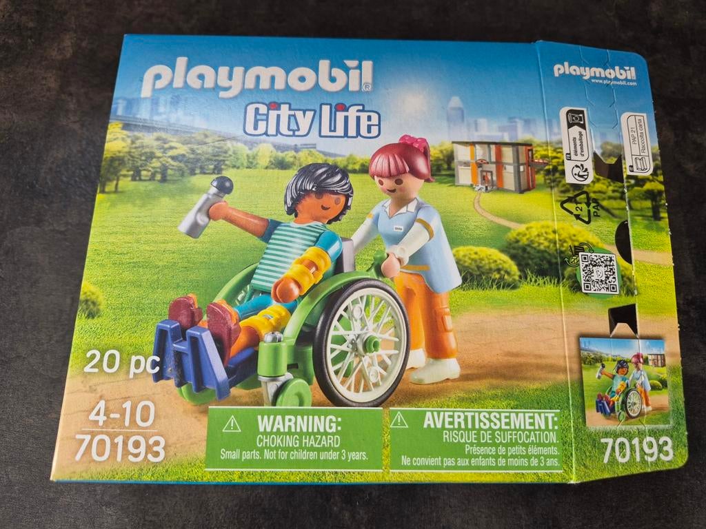 Playmobil City Life 70193: Rolstoel met verpleegster, Ophalen of Verzenden, Gebruikt, Complete set