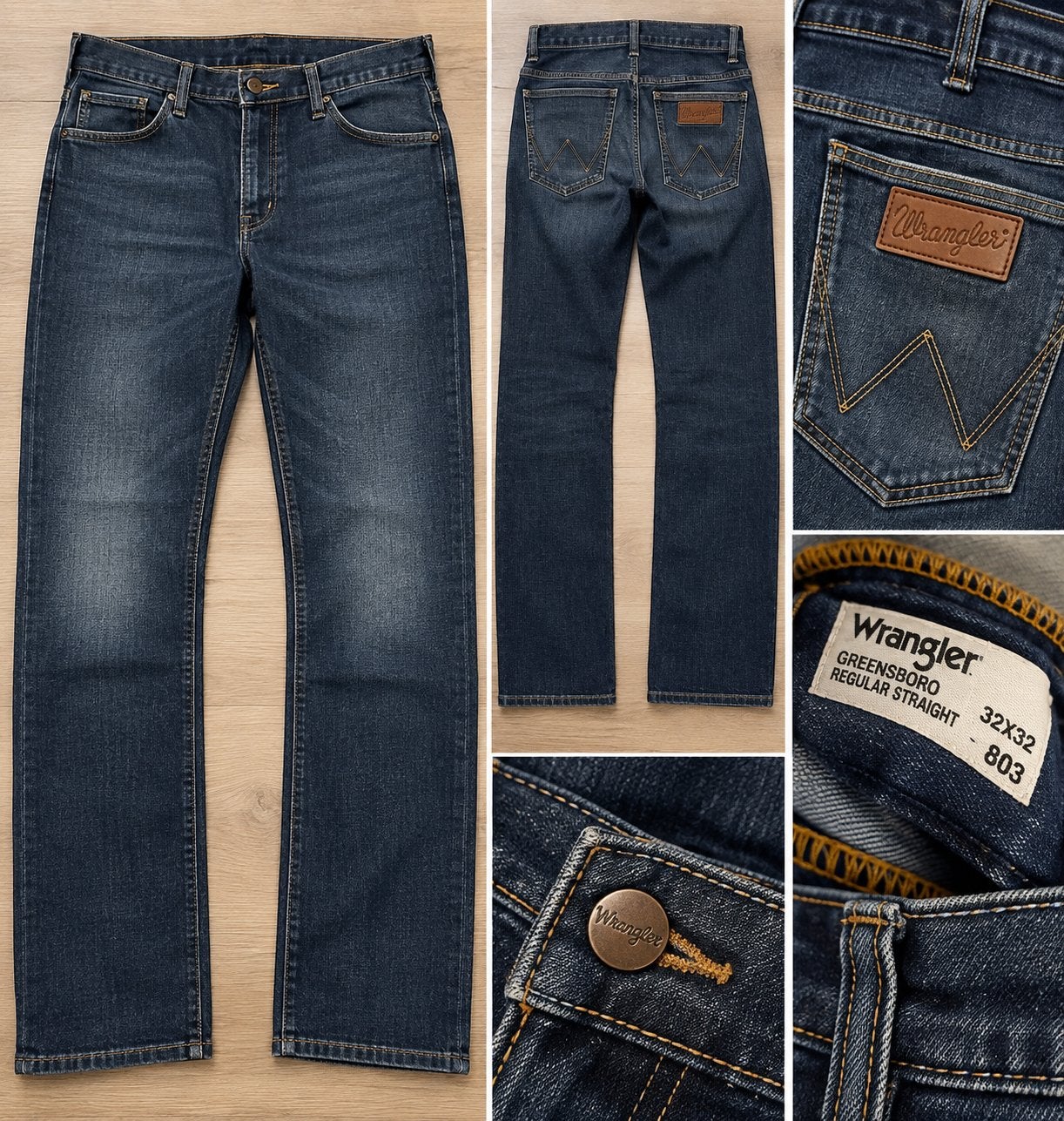 Wrangler Greensboro heren jeans W32/L32 – Regular Straight, Kleding | Heren, Verzenden, Blauw, W32 (confectie 46) of kleiner
