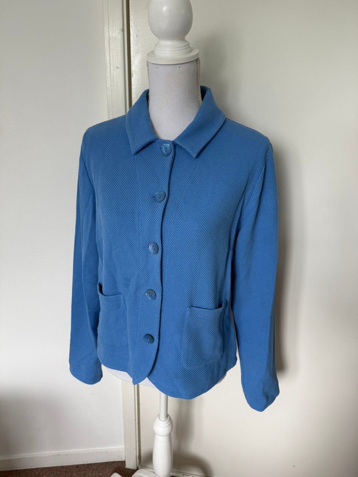 Blauw vestje/jasje van Kyra, maat L, Verzenden, Zo goed als nieuw, Maat 42/44 (L), Blauw