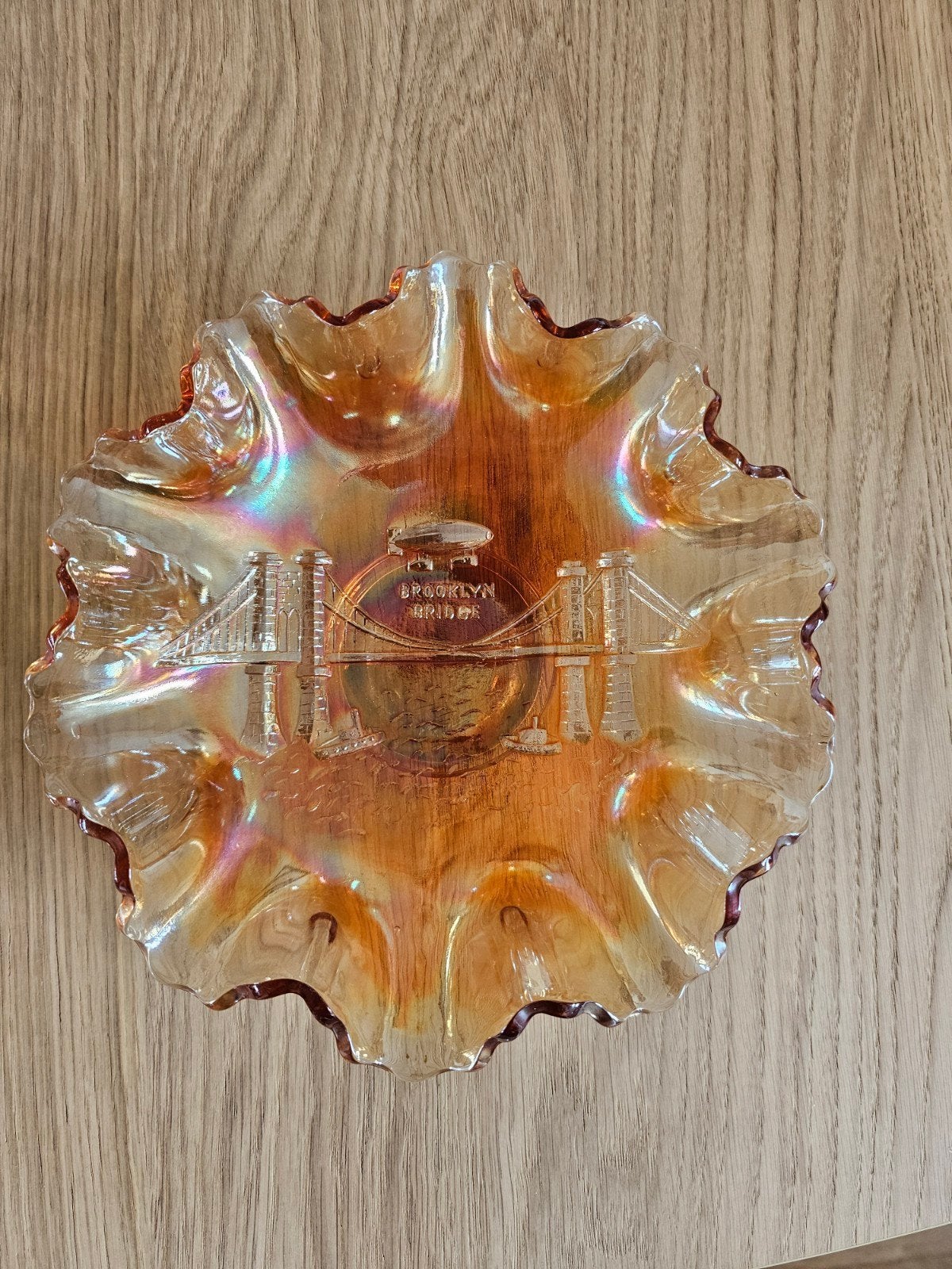 Carnival Glass schaal, Ophalen