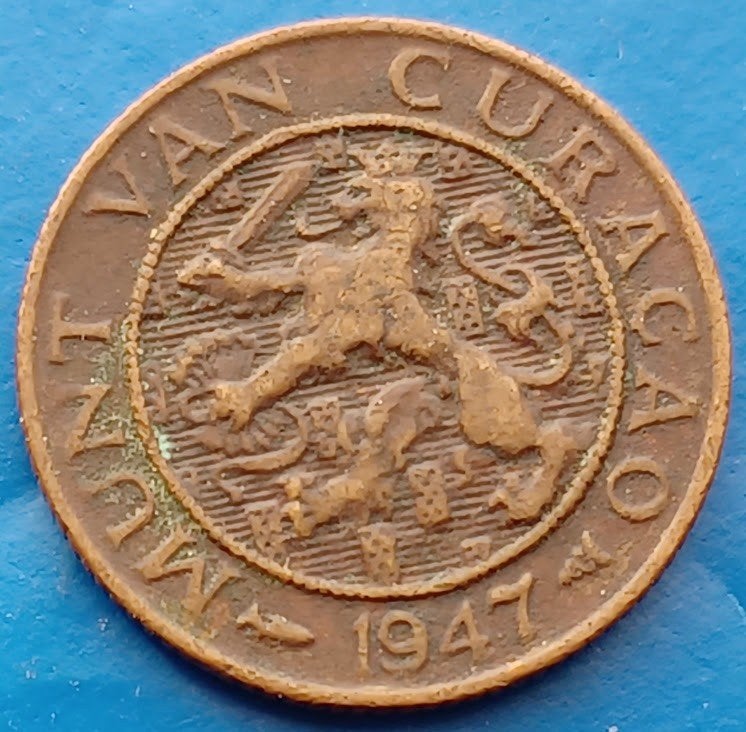 Curaçao 1 cent 1947 - Wilhelmina, Verzenden, Koningin Wilhelmina, 1 cent, Losse munt