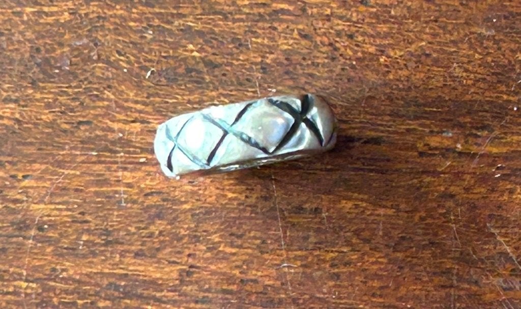 Zilveren Pandora bedel met ruitpatroon, Verzenden, Pandora, Zo goed als nieuw, 1 bedel