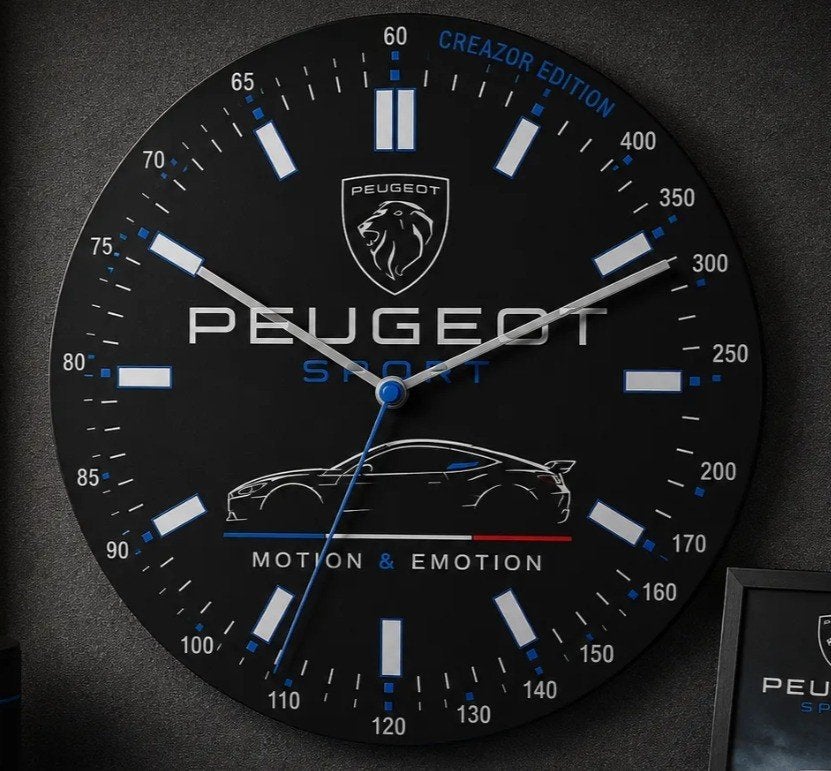 Peugeot Sport Wandklok - Diverse Kleuren Beschikbaar, Ophalen of Verzenden
