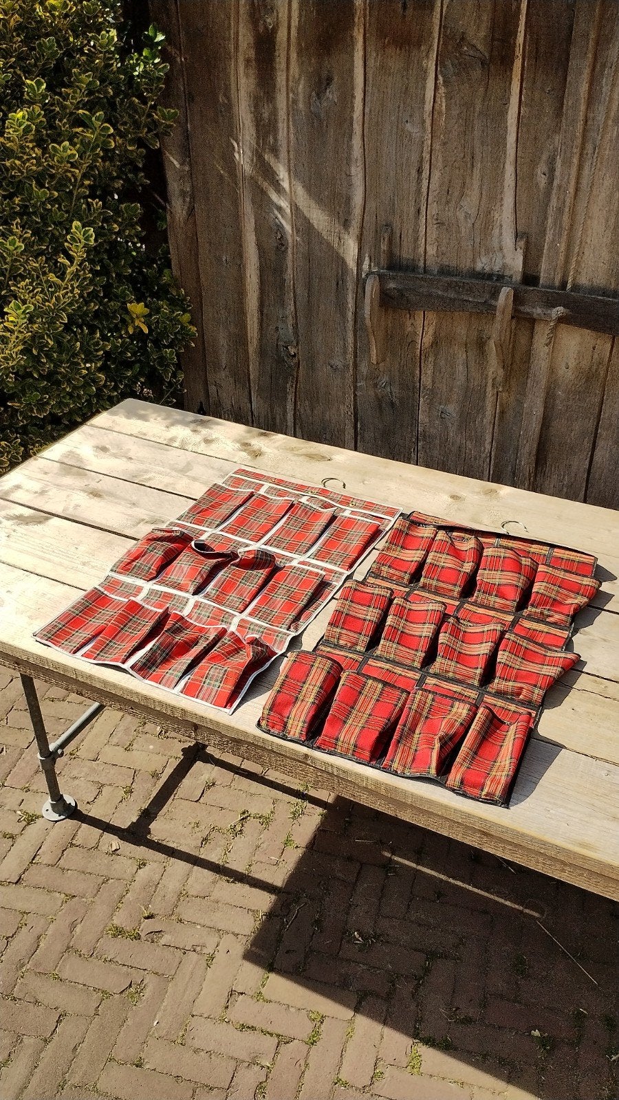2 Vintage Schotse Ruit Schoenen Opbergers / Organizers, Ophalen of Verzenden, Zo goed als nieuw