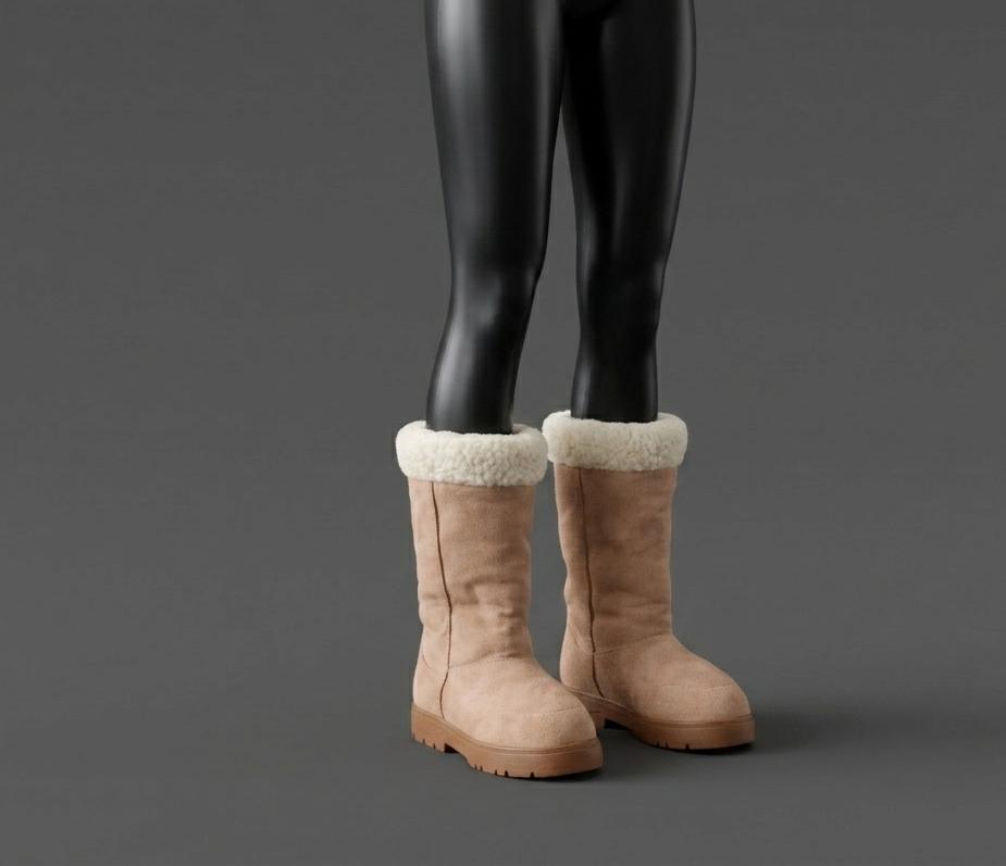 maby suede look laarzen - beige met teddy voering-maat 37, Beige, Lage of Enkellaarzen, Ophalen of Verzenden, Zo goed als nieuw