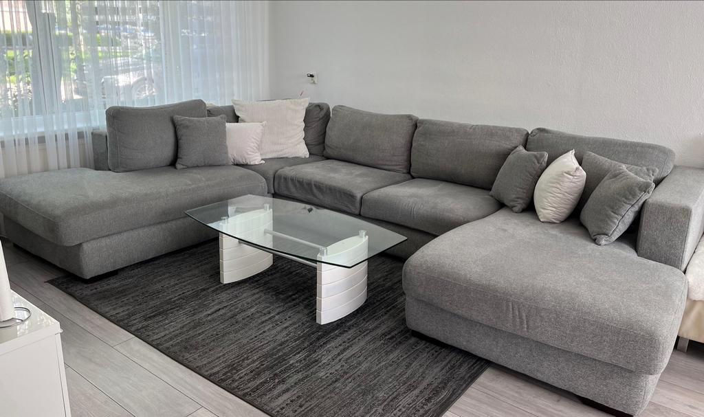 Mooie grijze hoekbank te koop, Huis en Inrichting, Banken | Bankstellen, Ophalen, 250 tot 300 cm, Gebruikt, 100 tot 125 cm