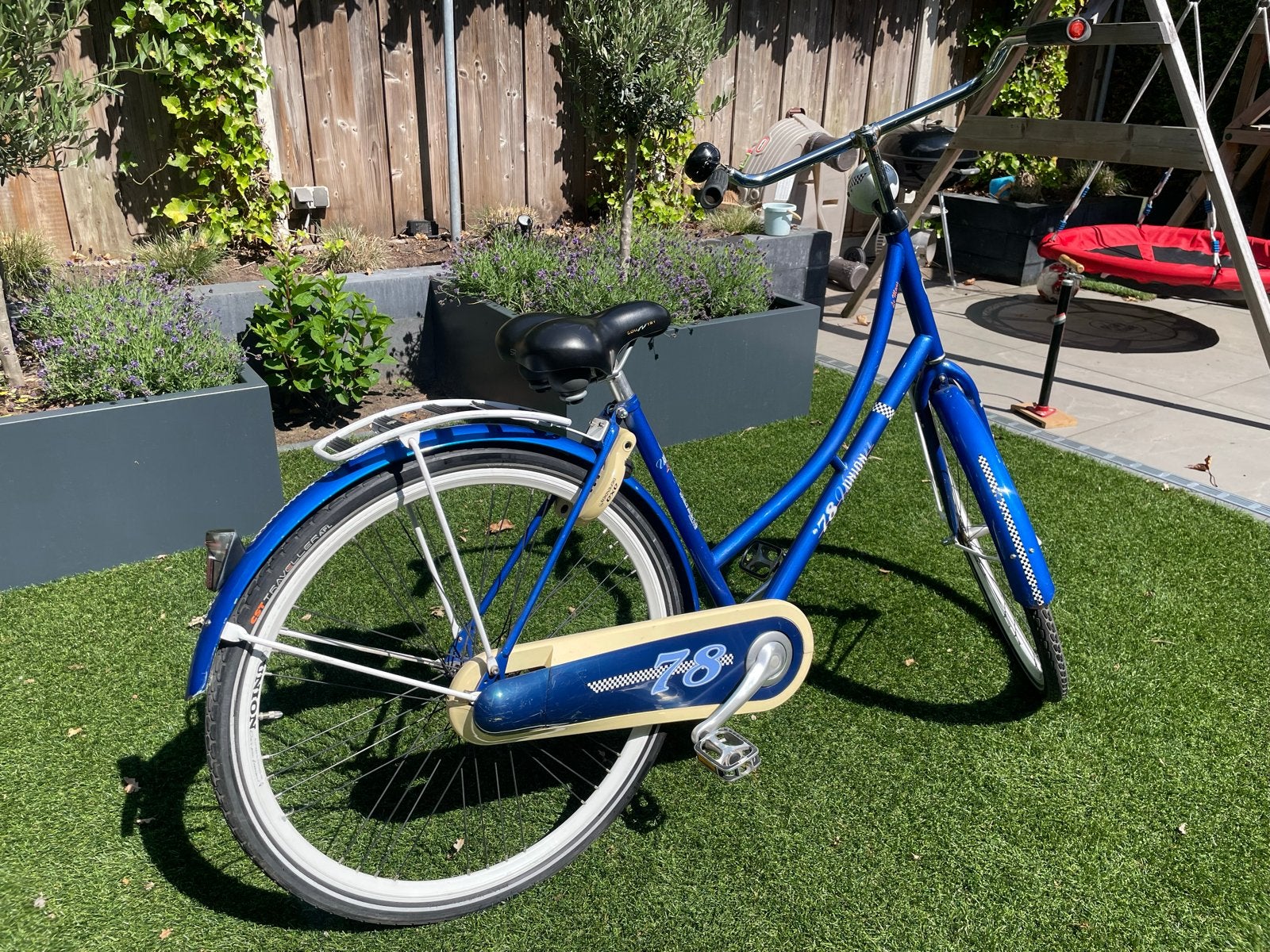 Union Omafiets 26 inch - Blauw, Minder dan 47 cm, Ophalen, Gebruikt, Terugtraprem
