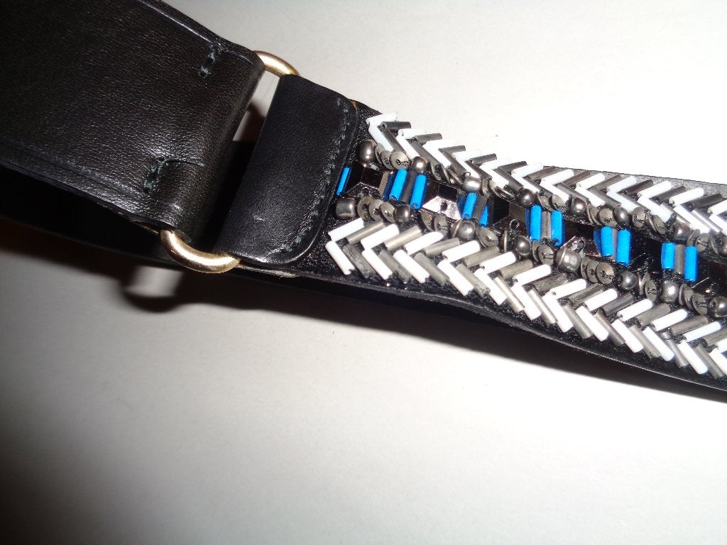 MARC CAIN zwarte leren riem met kralen, Kleding | Dames, Riemen en Ceinturen, Verzenden, Nieuw, Tailleriem, Marccain