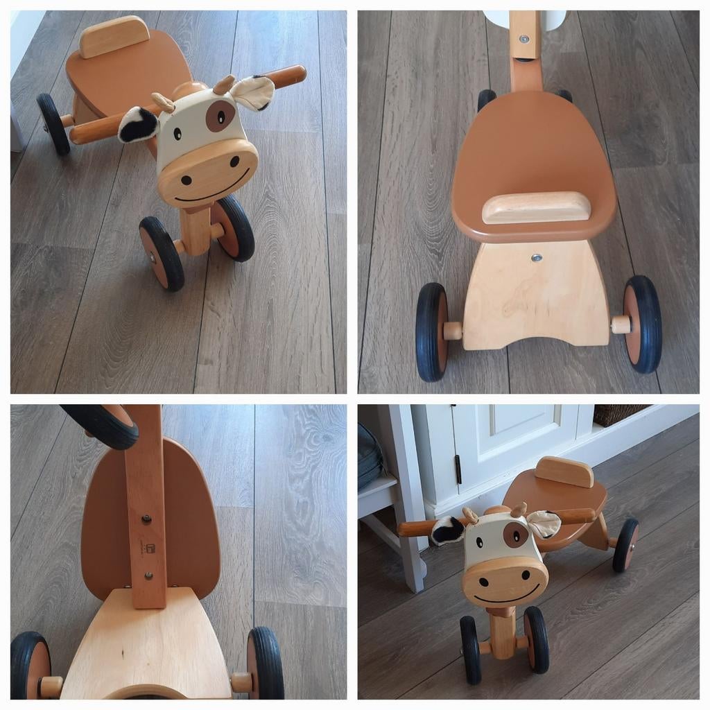 Houten loopfiets koe ,I,m Toy, Ophalen, Loopfiets