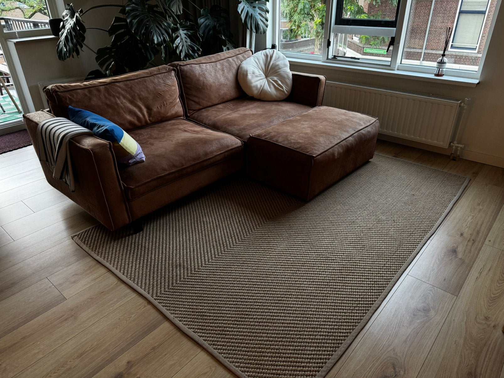 Sisal vloerkleed tapijt beige 170x240cm, Ophalen, Beige, 150 tot 200 cm, Zo goed als nieuw