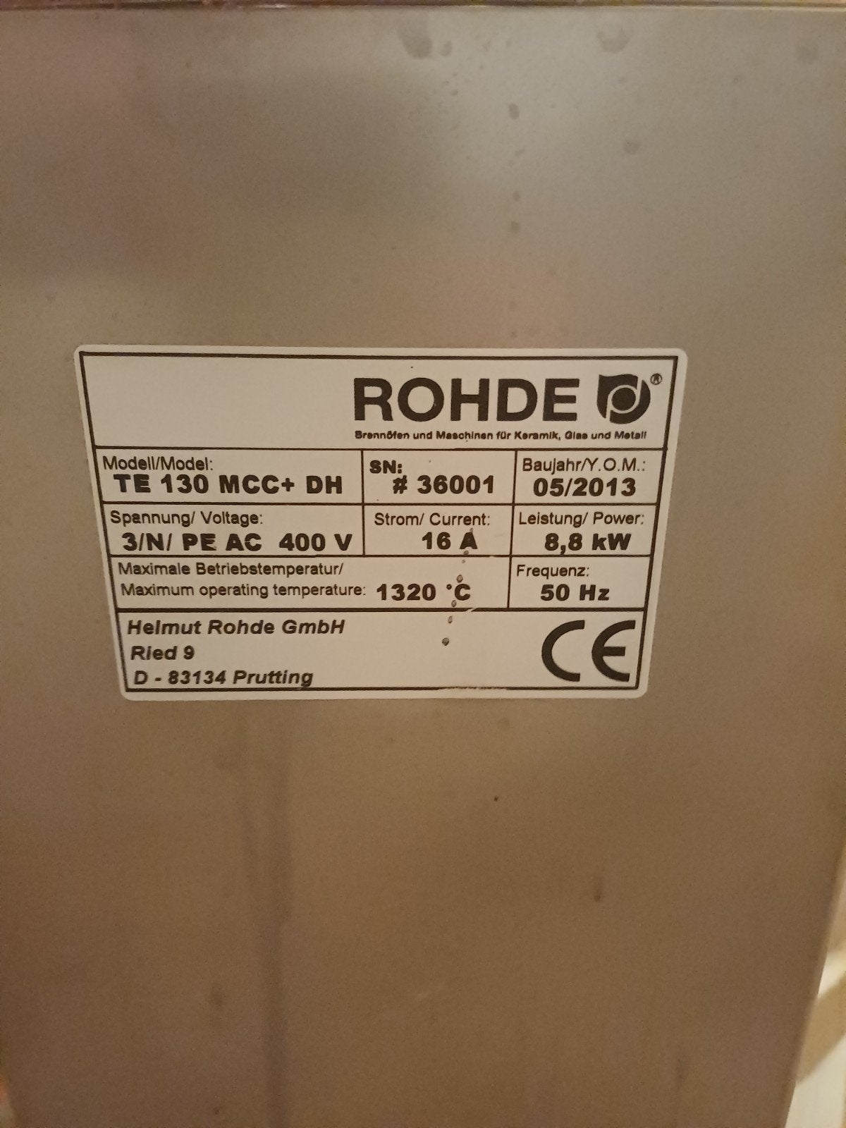 Rohde TE 130 MCC DM bovenlaad-oven (2013) - Prima staat, Ophalen
