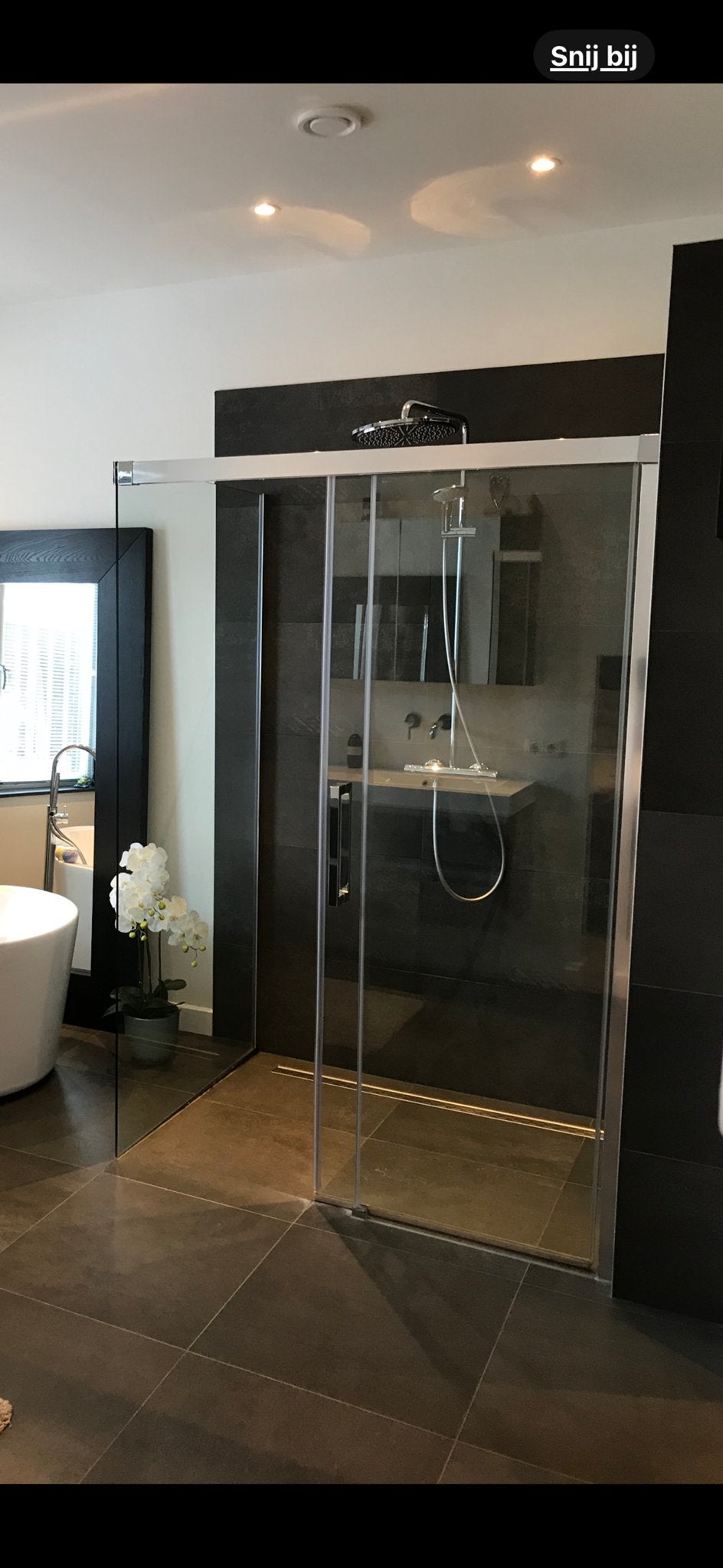 Ruime douchewand met schuifdeur - 140x120x200cm, Ophalen of Verzenden, Gebruikt, Glas, Douche