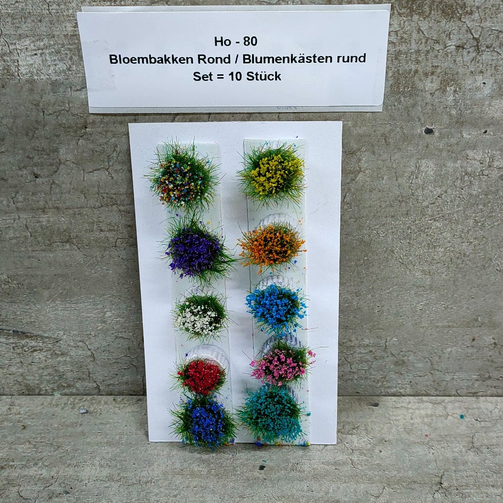 modeltrein Ho – 80  Bloembakken rond, Overige merken, Gelijkstroom, Natuur, Nieuw