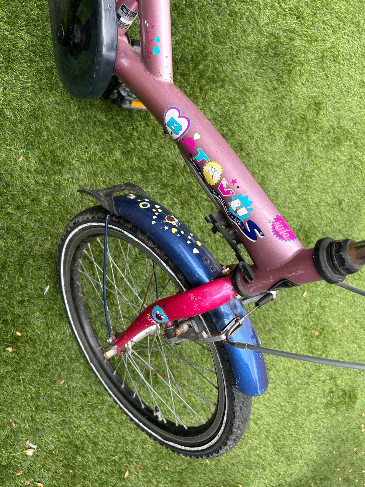 Batavus meisjesfiets, roze/blauw, 20 inch, Fietsen en Brommers, Fietsen | Kinderfietsjes, Ophalen, Gebruikt, Velgrem, 16 tot 20 inch