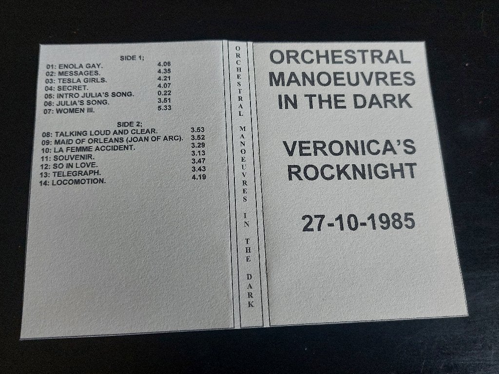 ORCHESTRAL MANOEUVRES IN THE DARK-VERONICA'S ROCKNIGHT (MC), 1 bandje, Ophalen of Verzenden, Zo goed als nieuw, Voorbespeeld