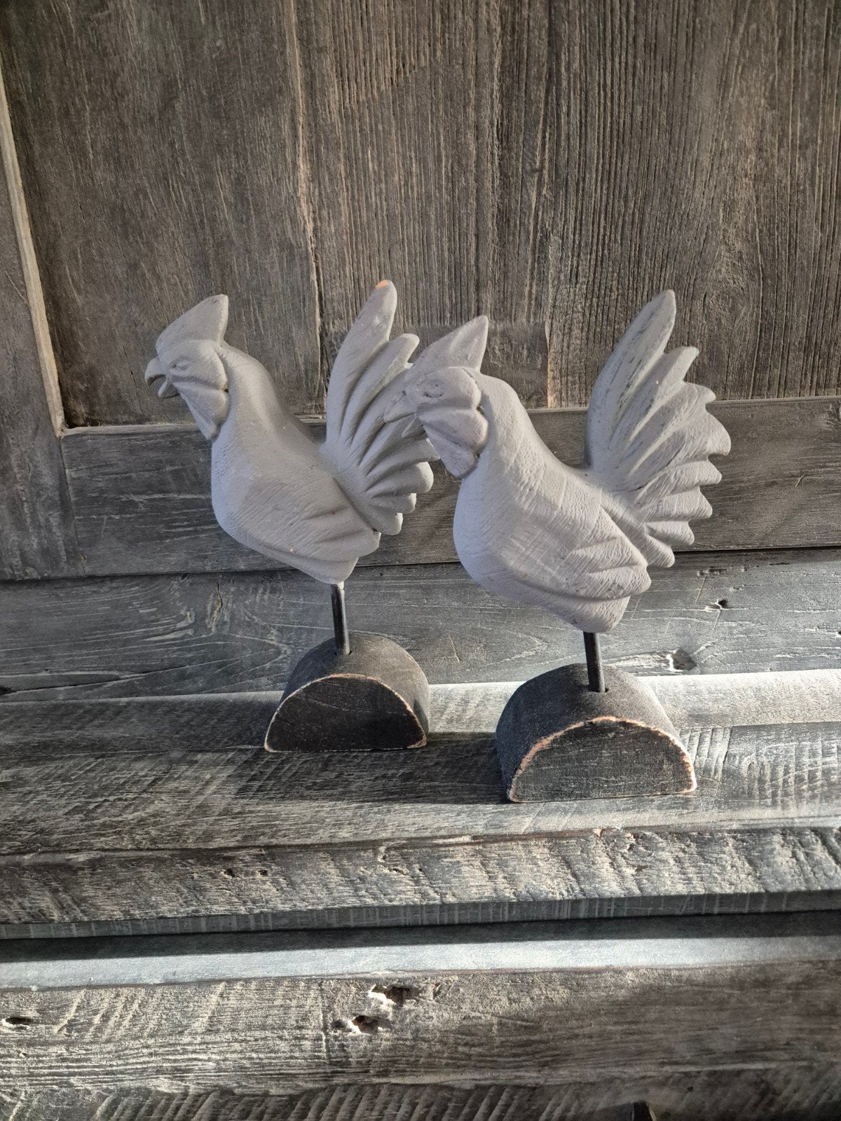 Decoratieve kipjes - set van 2, Huis en Inrichting, Hout, Gebruikt, Ophalen of Verzenden, Landelijk