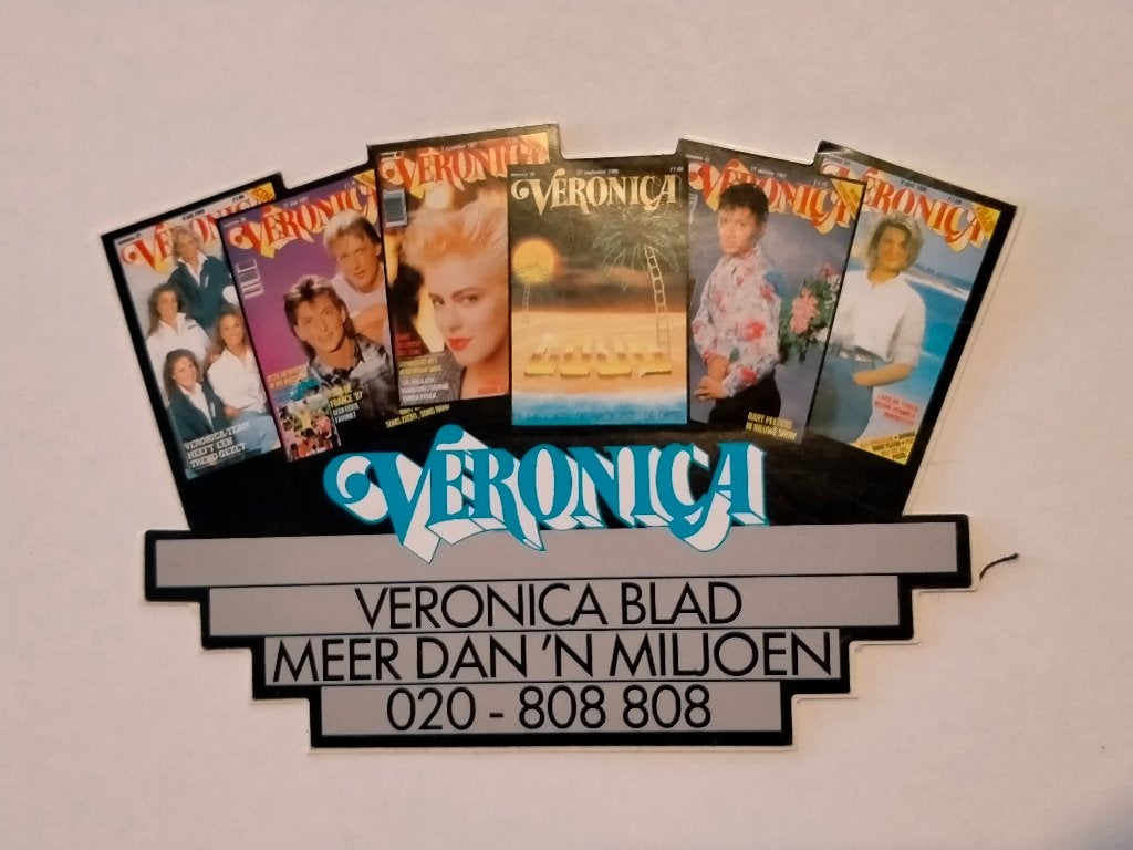Veronica blad tijdschrift vintage muziek radio sticker, Verzenden, Gebruikt, Overige typen