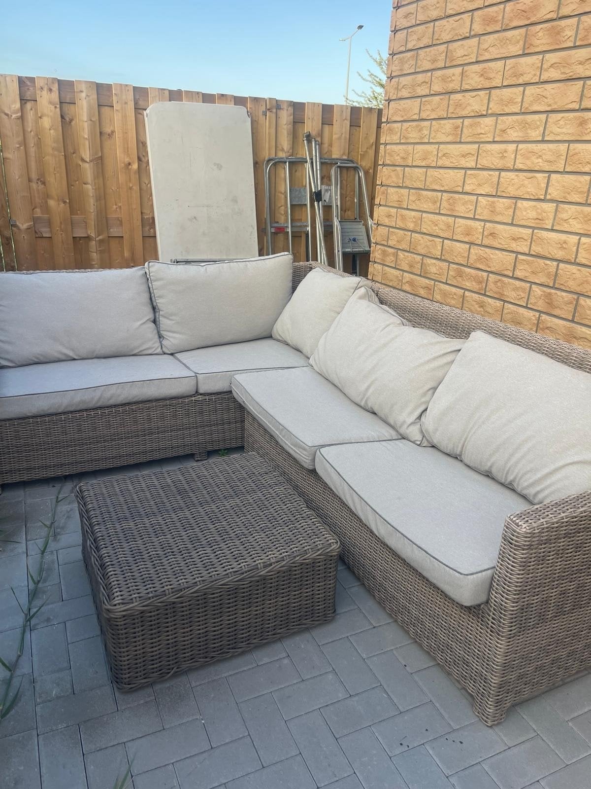 Tuinset met kussens - doorzakprobleem verholpen, Tuin en Terras, Ophalen of Verzenden, Gebruikt