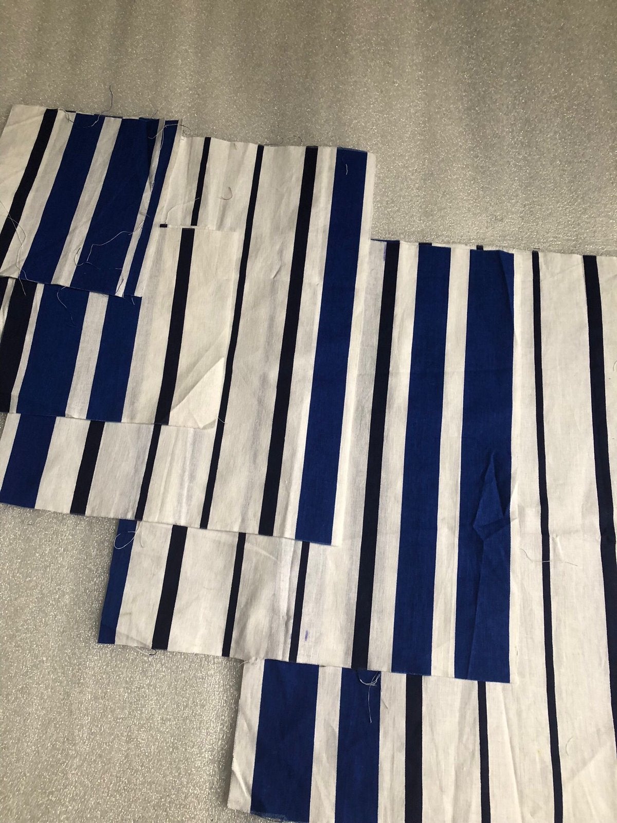 Lapje katoen x 10 stuks - RESTANT - wit / blauw, Blauw, 120 cm of meer, Ophalen of Verzenden, Zo goed als nieuw