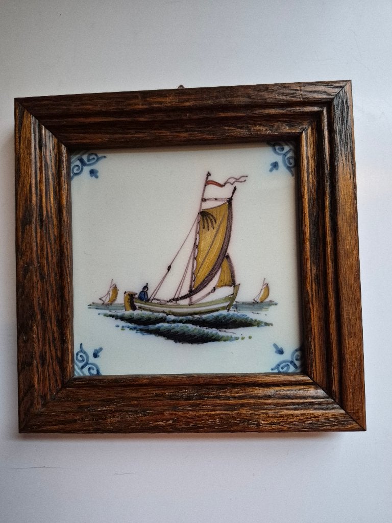 Handgeschilderde Makkum Tichelaar tegel, Antiek en Kunst, Ophalen of Verzenden