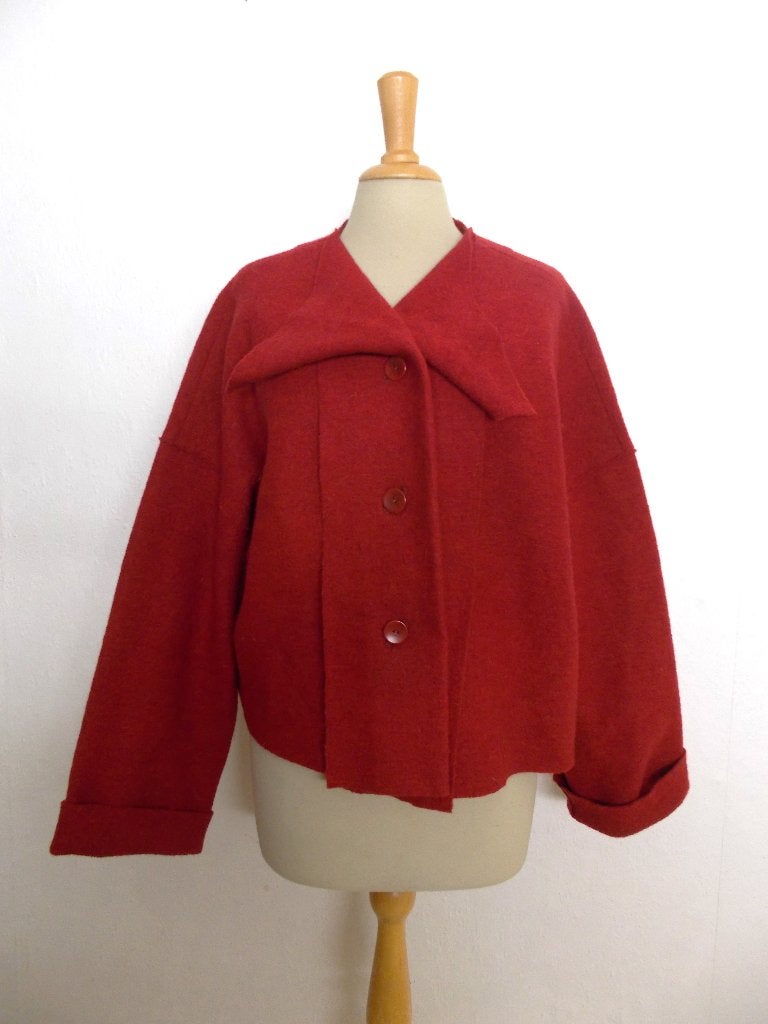 Mooi rood 100% wollen vest/jasje van Oska! M/L, Verzenden, Zo goed als nieuw, Maat 38/40 (M), Rood