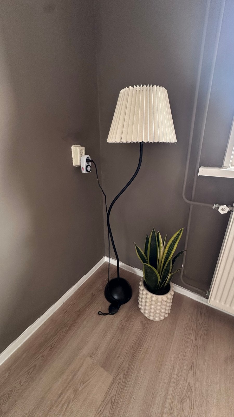 Verstelbare vloerlamp met geplooide kap, Ophalen, Zo goed als nieuw, Metaal, 100 tot 150 cm