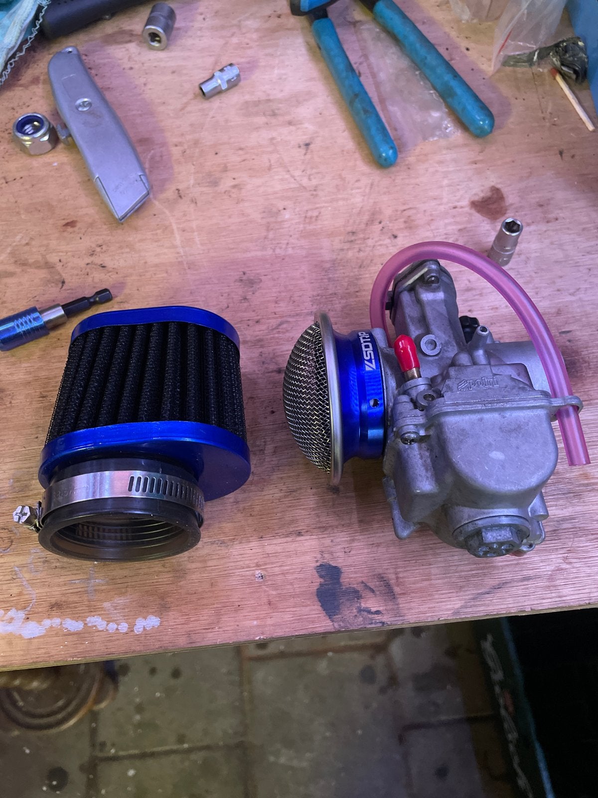 Polini 28mm Carburateur met Powerfilter, Ophalen of Verzenden, Gebruikt, Carburateur
