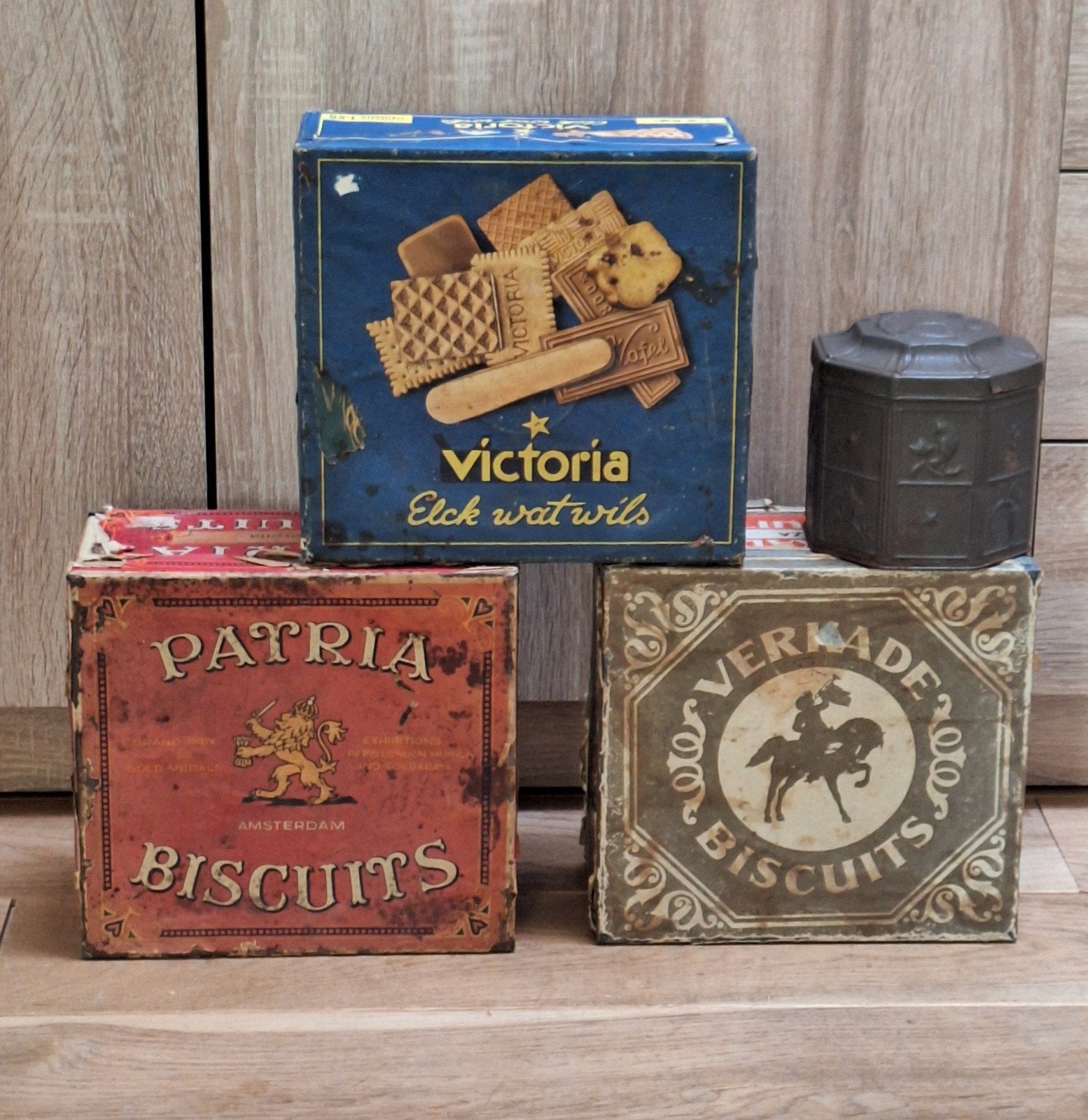 oude verkade,victoria,patria,koekblikken. zie foto's., Ophalen, Gebruikt, Verkade