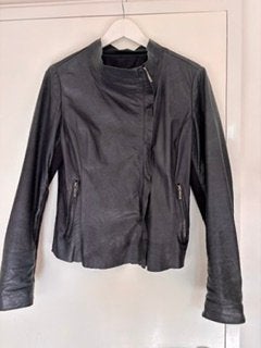 Blauw leren jasje, Kleding | Dames, Maat 38/40 (M), Blauw, Ophalen of Verzenden, Zo goed als nieuw