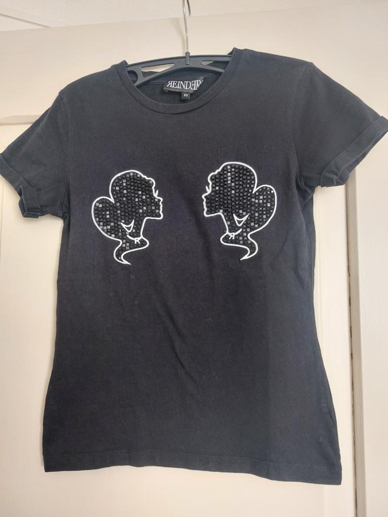 Prachtig diep zwart shirt van Reinders maat XS/158, Kinderen en Baby's, Kinderkleding | Maat 158, Reinders, Meisje, Ophalen of Verzenden