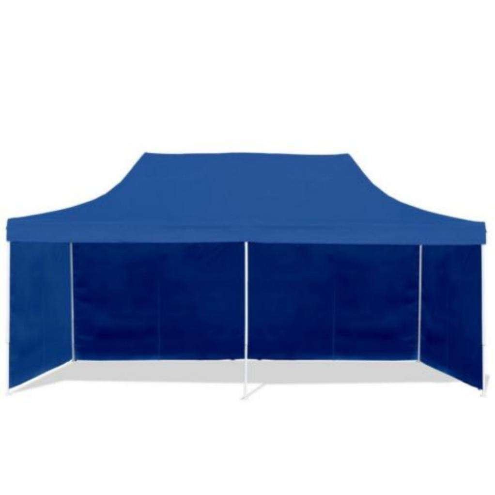 Easy Up Vouw-Tent / Marktkraam 3x6m.Stalen Frame 55kg Blauw, Opvouwbaar, Partytent, Nieuw, Ophalen of Verzenden