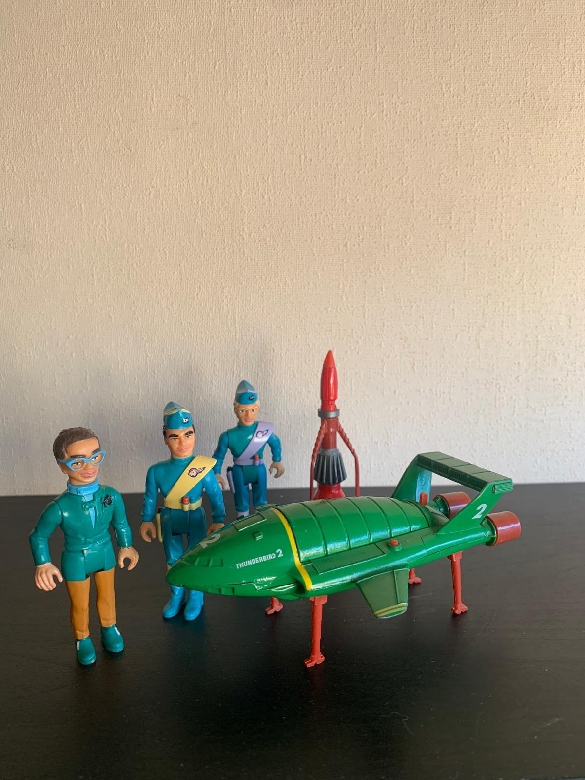 Vintage Thunderbirds speelgoedset - Thunderbird 2 & figuren, Ophalen, Gebruikt