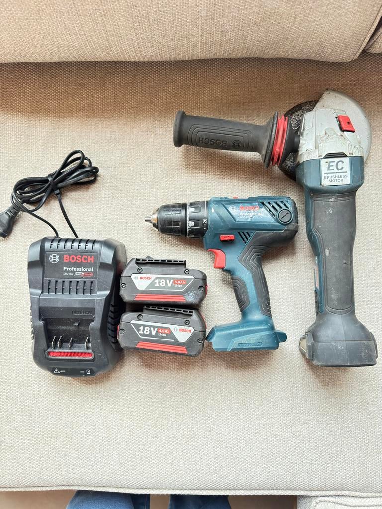 Bosch Professional Boormachine, Haakse Slijper, Lader & Accu, Ophalen of Verzenden, Gebruikt, 600 watt of meer, Boor- en Schroefmachine