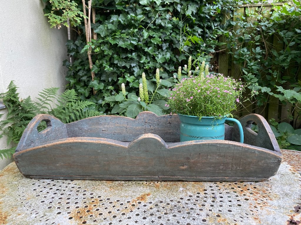 Antieke houten mangelbak, dienblad Brocante mangelbak, Ophalen of Verzenden