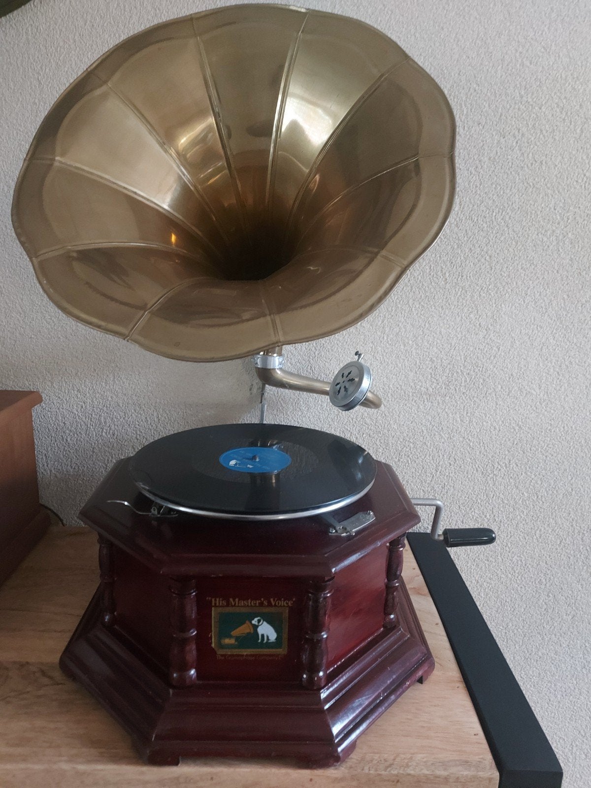 Antieke Grammofoon 'His Master's Voice' met Hoorn, Ophalen