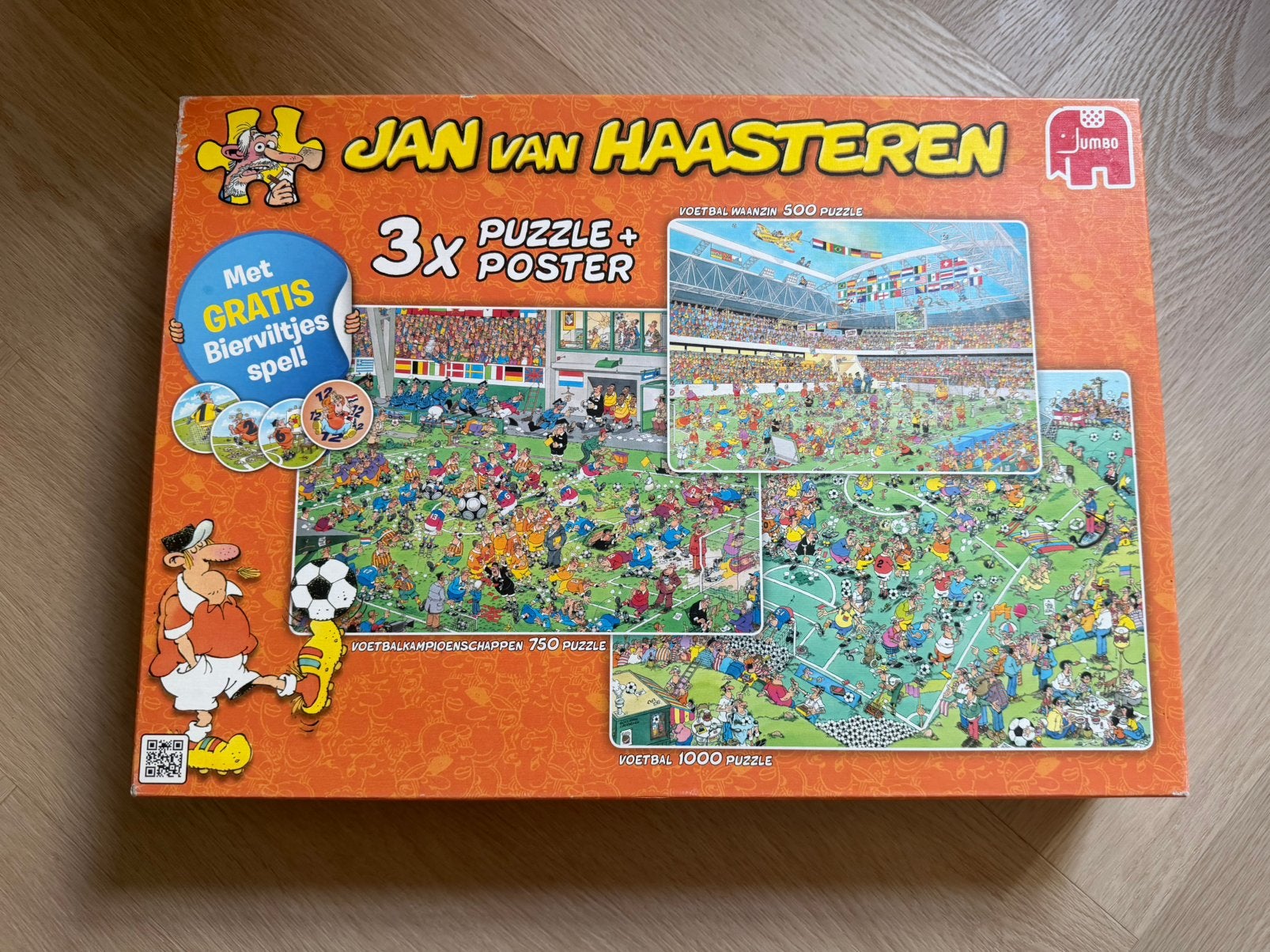 Jan van Haasteren voetbal puzzels, Ophalen of Verzenden, 500 t/m 1500 stukjes, Zo goed als nieuw, Legpuzzel