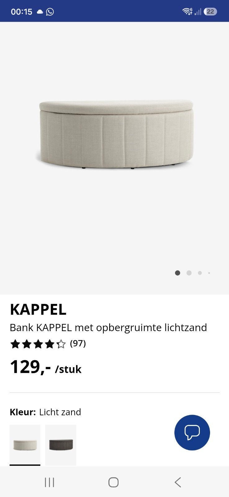 opbergbank jysk, Huis en Inrichting, Ophalen of Verzenden, Zo goed als nieuw, Eén