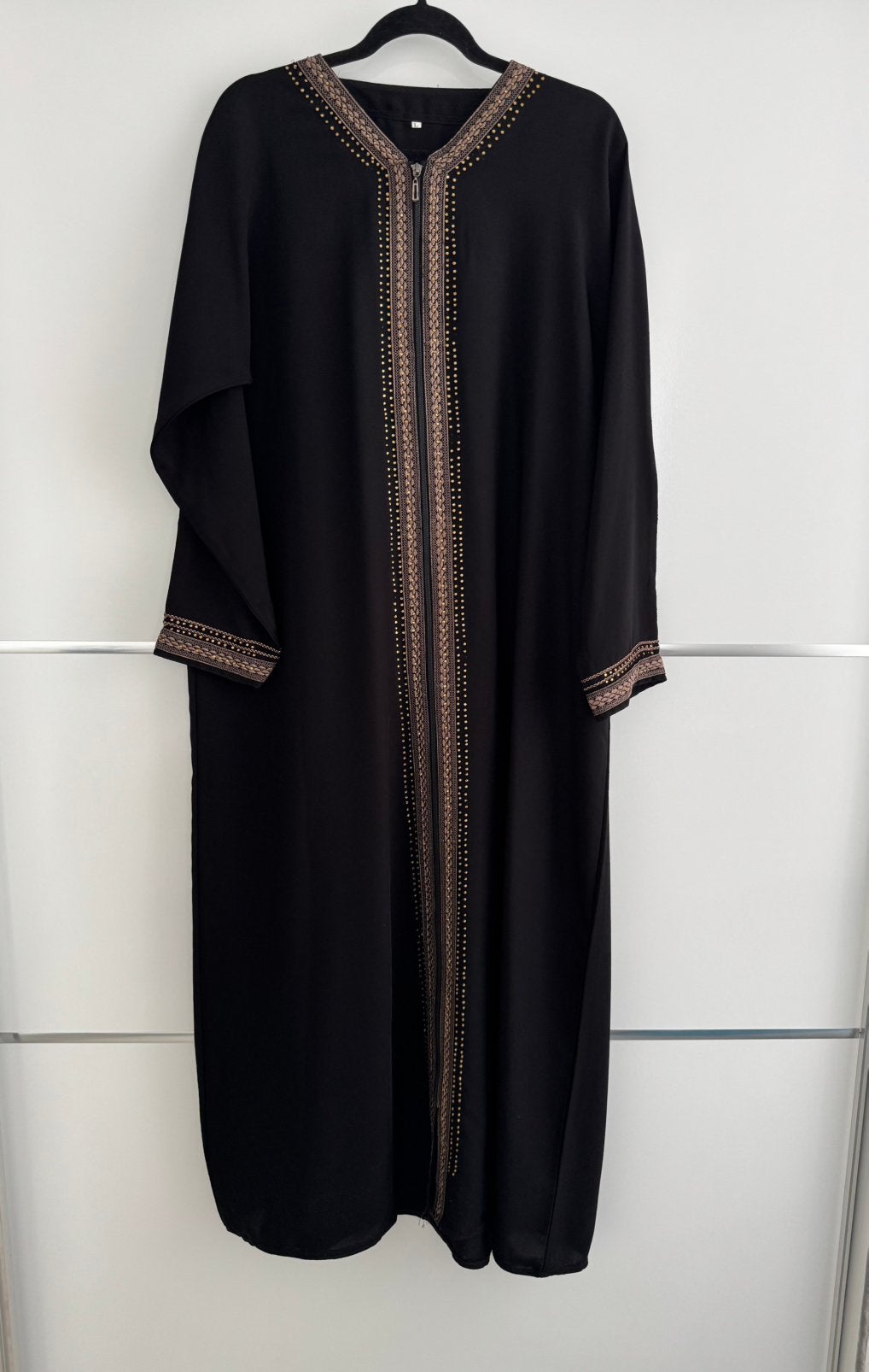 Abaya zwart, Verzenden, Zo goed als nieuw, Zwart, Onder de knie