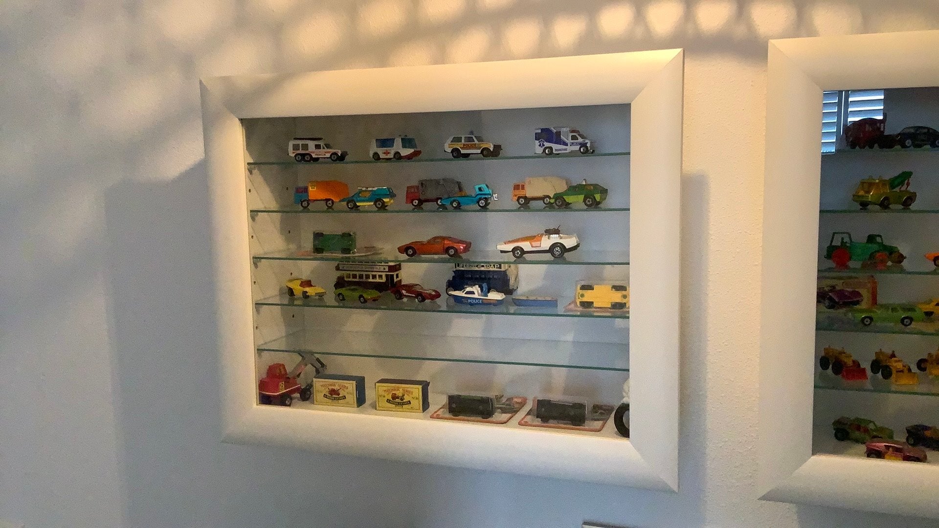 Vitrinekastjes  voor bv matchbox, Ophalen, 50 tot 100 cm, Glas, Minder dan 100 cm