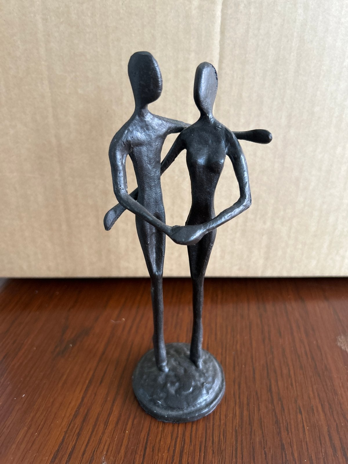 Abstract bronzen beeld van een stel - Liefde en Eenheid, Antiek en Kunst, Ophalen, Groep mensen, Brons, Op sokkel