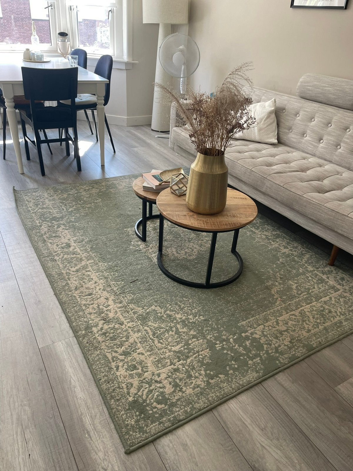 Groen Vloerkleed, Huis en Inrichting, Stoffering | Tapijten en Kleden, Ophalen, Gebruikt, Vintage, 200 cm of meer
