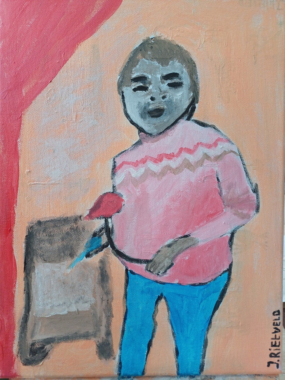 Schilderij 30x40cm acryl gesigneerd, Ophalen of Verzenden