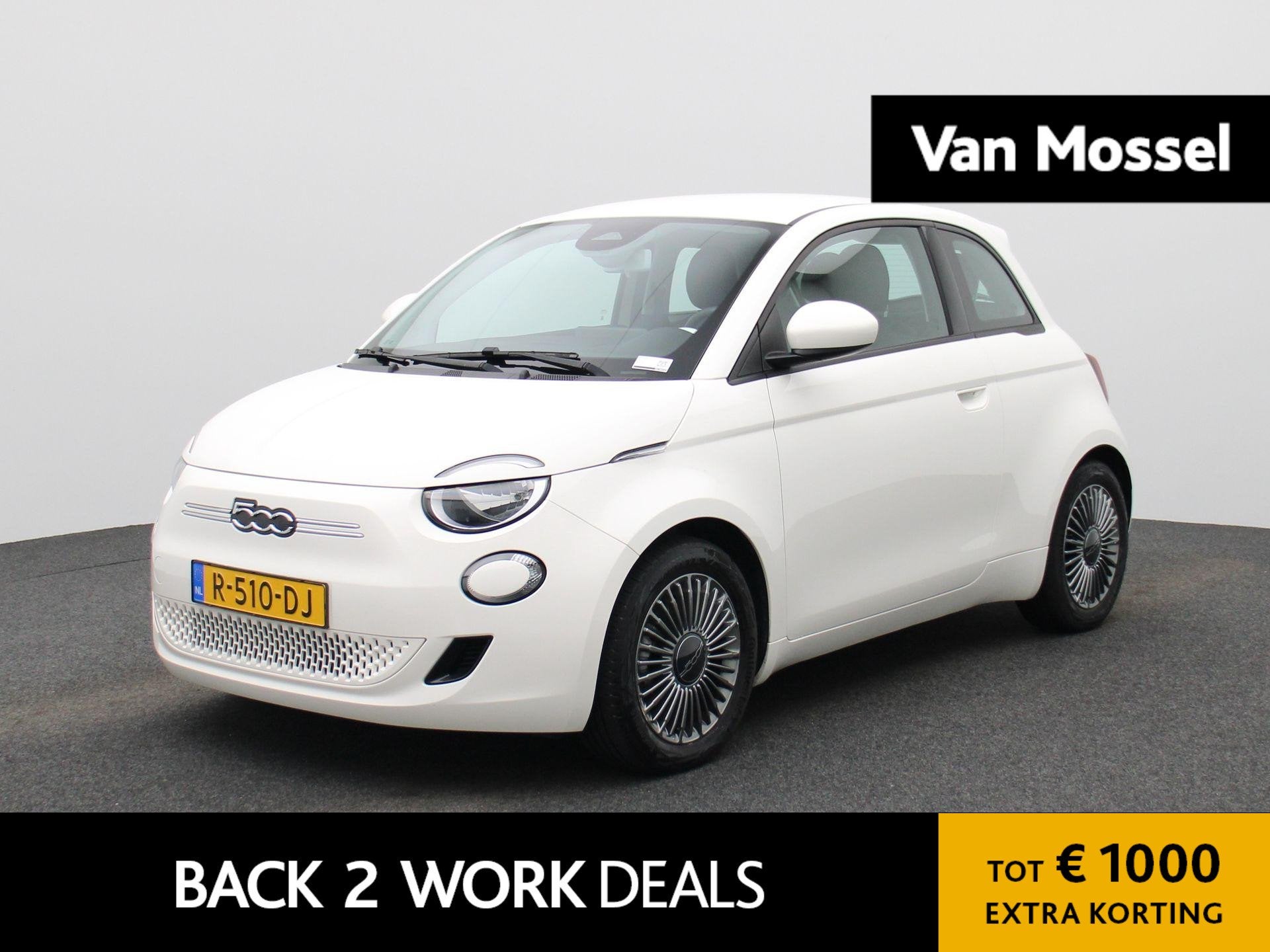 Fiat 500 Icon 42 kWh | WORDT VERWACHT | APPLE CARPLAY - ANDR, 12 maanden, Stof, 4 stoelen, Wit