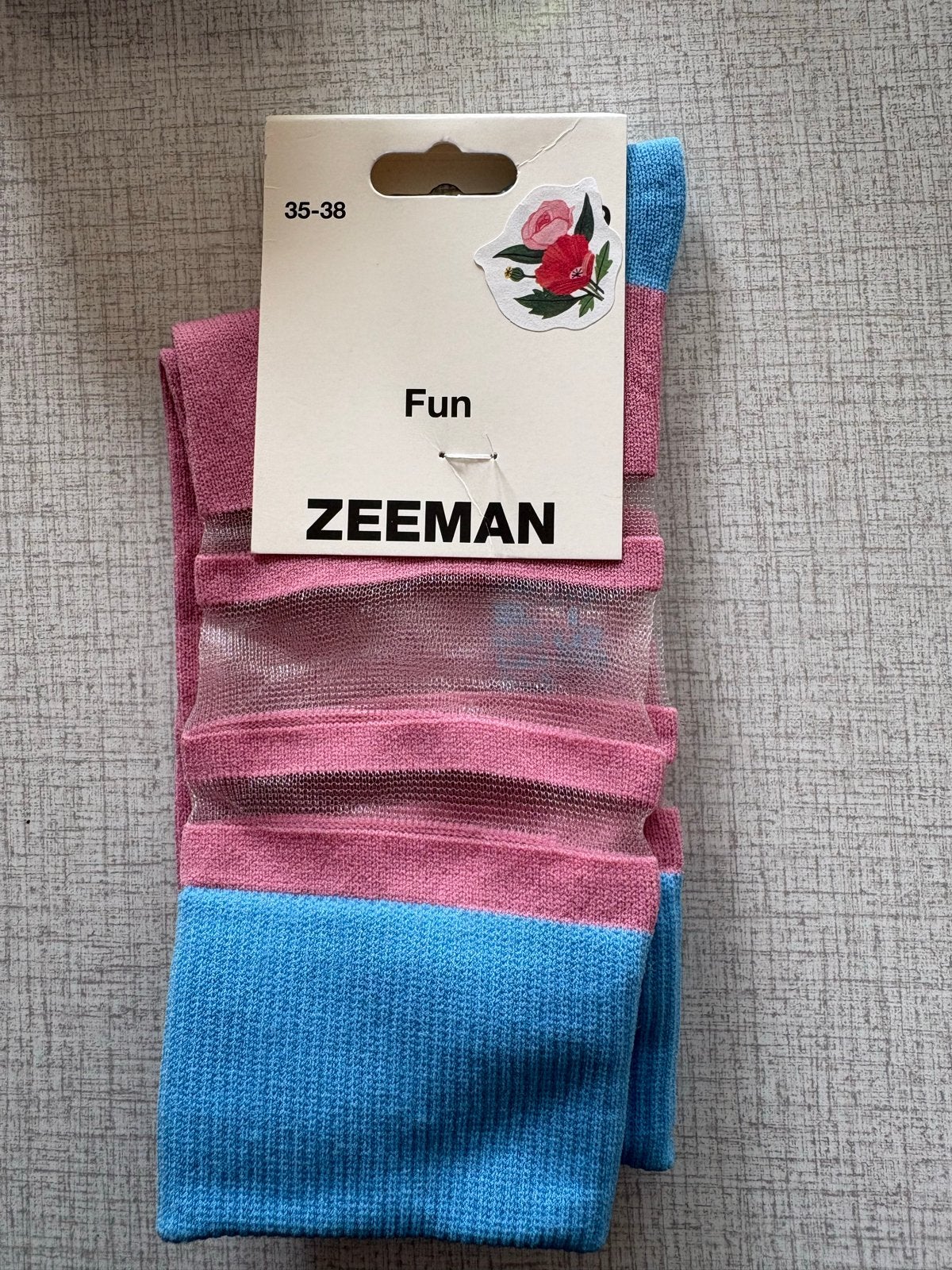 Nieuwe Zeeman sokken maat 35-38, roze en blauw, Sokken en Kniesokken, Maat 35 t/m 38, Nieuw, Ophalen of Verzenden