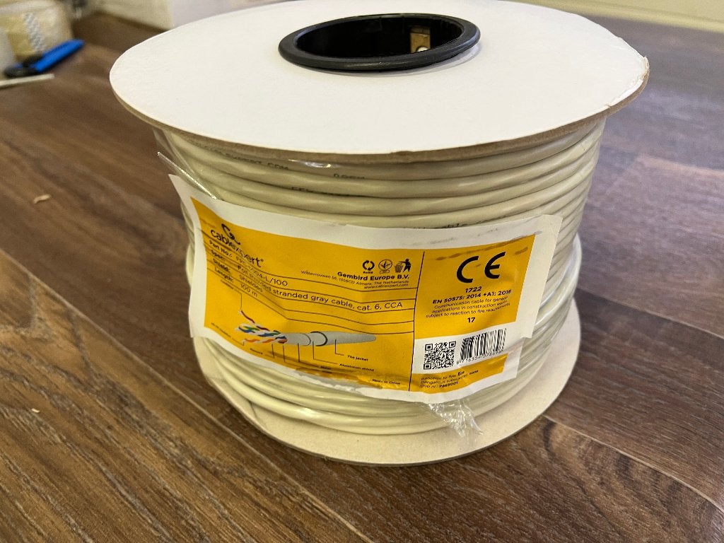 Internetkabel op rol FTP cat6 100 meter netwerkkabel CCA, Computers en Software, Pc- en Netwerkkabels, S, Nieuw, Ophalen of Verzenden