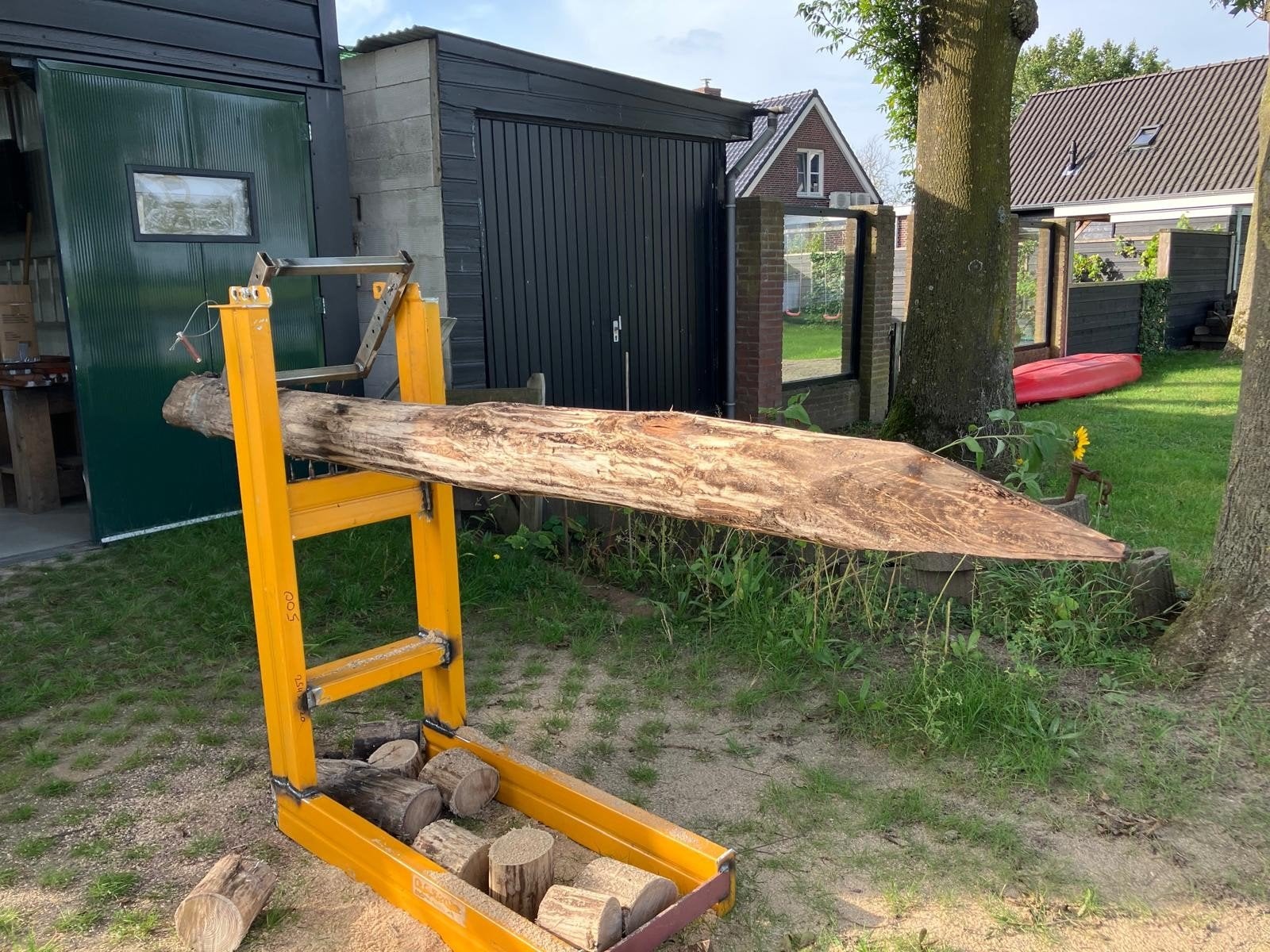Zaagbok, 100 liter of meer, Ophalen, Transportkar