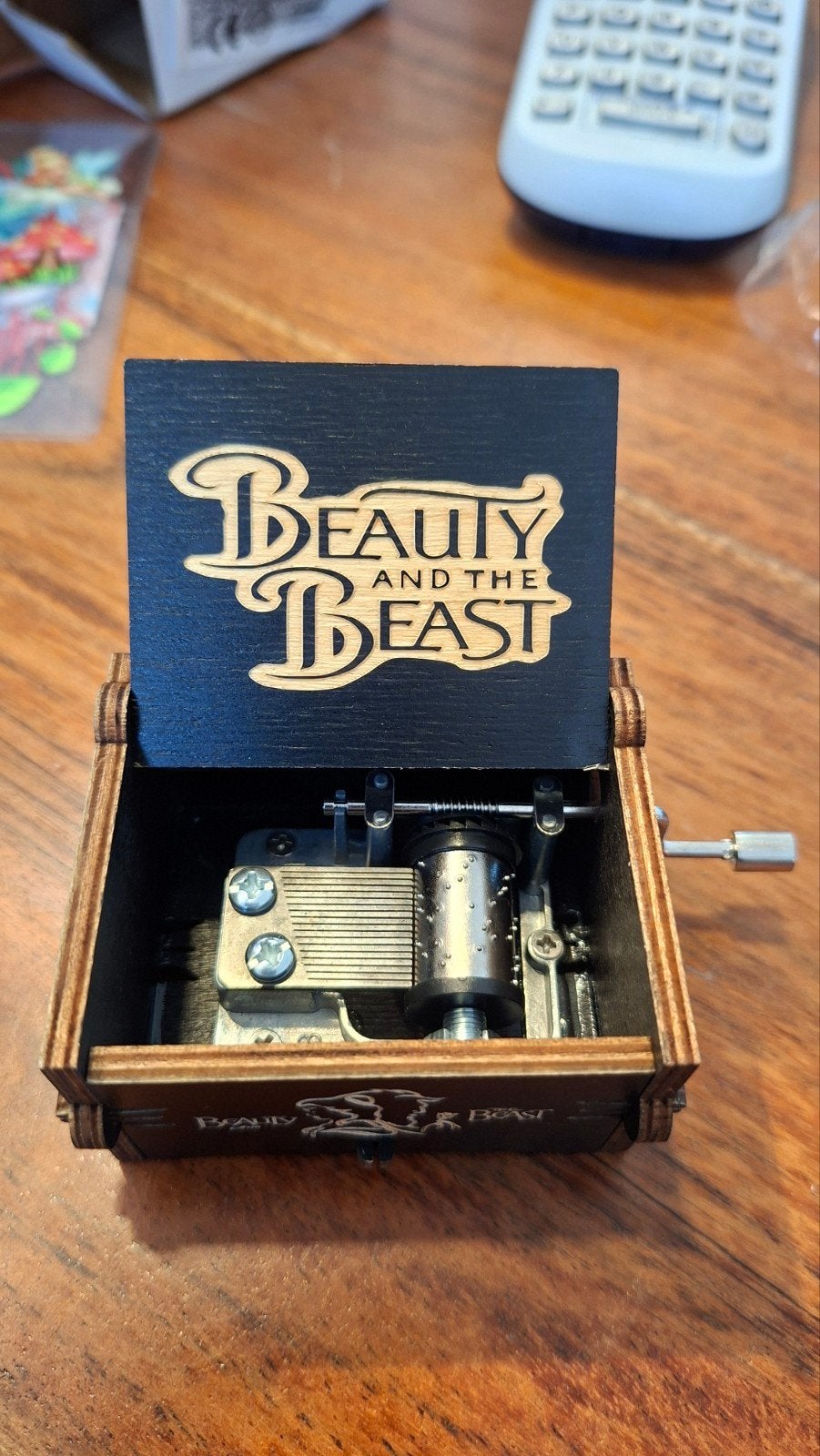 Belle en het Beest Muziekdoosje - Hout, Handslinger, Ophalen of Verzenden, Nieuw