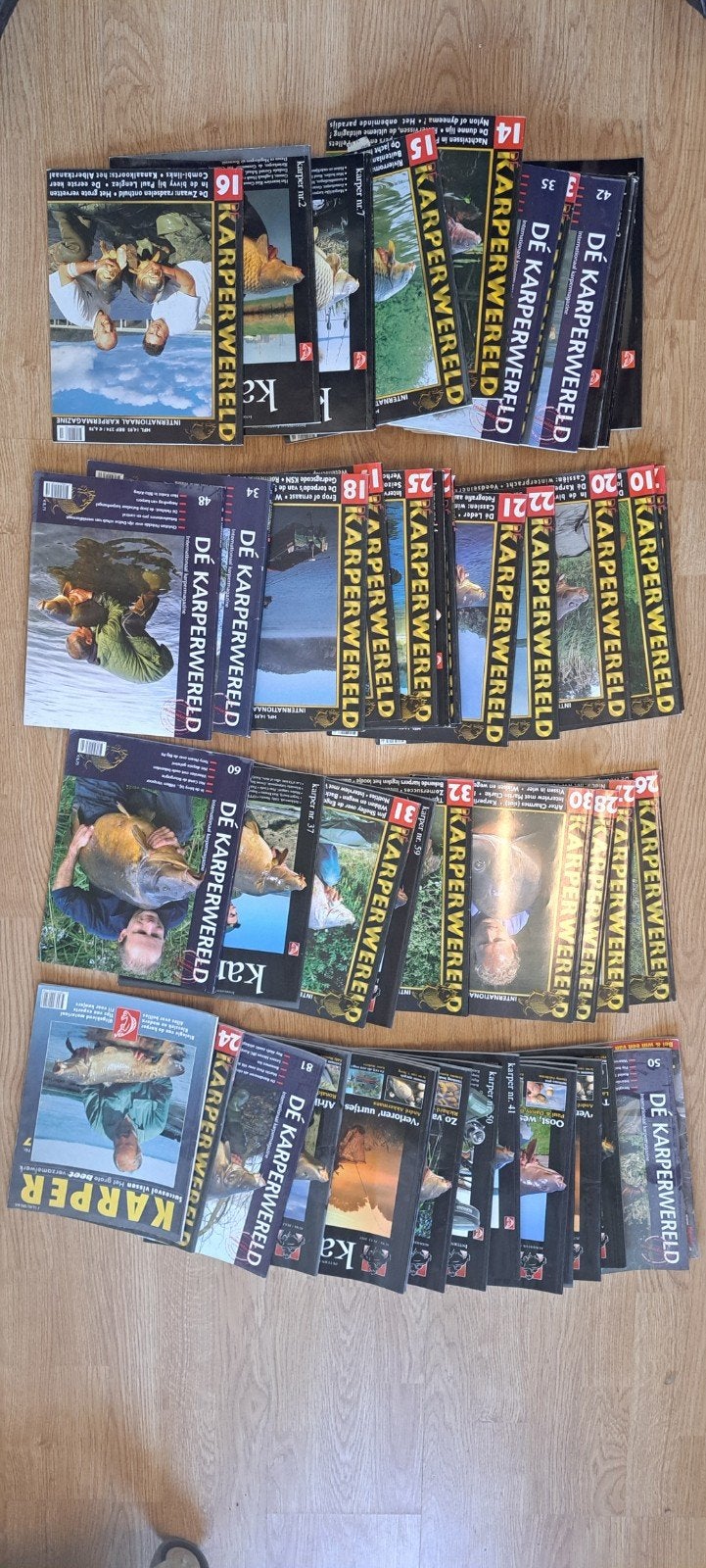 Vis magazines KARPER WITVIS ROOVFVIS +/- 175st, Boeken, Ophalen, Overige typen