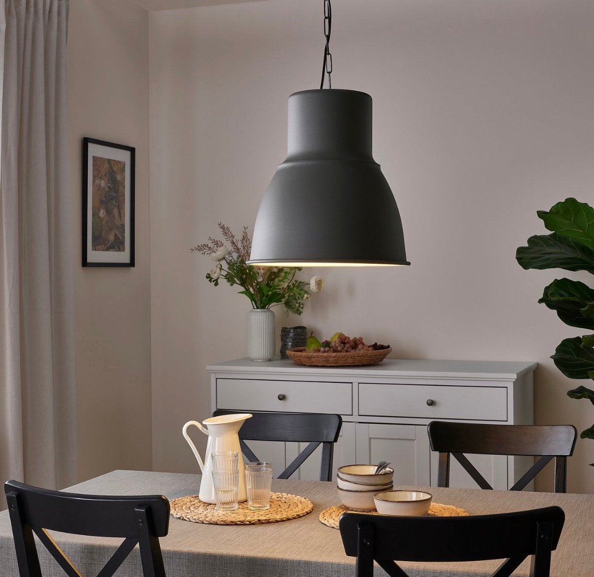 Complete IKEA HEKTAR lampenset - industriële look –brons, Ophalen, Zo goed als nieuw